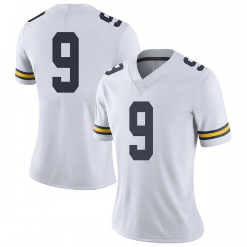 Donovan Peoples-Jones Michigan Wolverines Women's NCAA #9 White Limited Brand Jordan College Stitched Football Jersey WWS7854YT